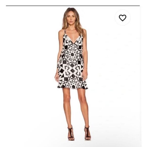 Alice + Olivia Rhi Geometric Tiered hem sleeveless mini dress XS - Picture 4 of 9